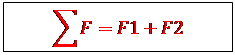 Zone de Texte: ∑▒〖F=F1+F2〗

